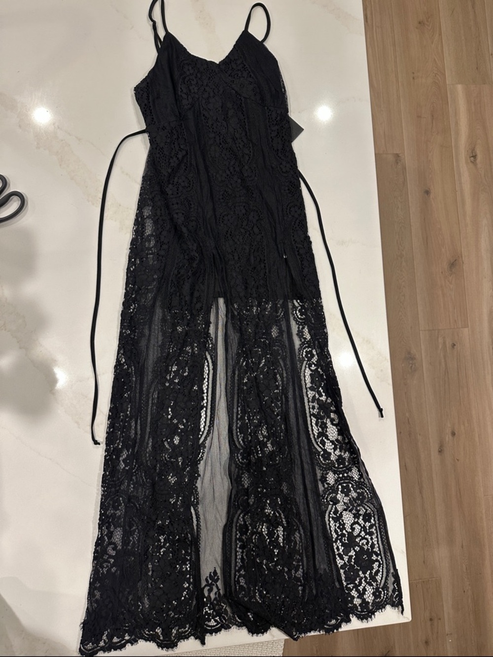 For Love & Lemons Black Lace Maxi Dress Small BNWT